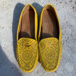 Coach Alana Studded Loafers Yellow 8